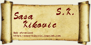 Saša Kiković vizit kartica